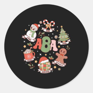 Applied Behaviour Analyst Teacher Xmas School Psyc Classic Round Sticker