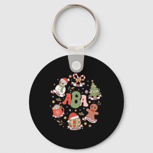Applied Behaviour Analyst Teacher Xmas School Psyc Key Ring