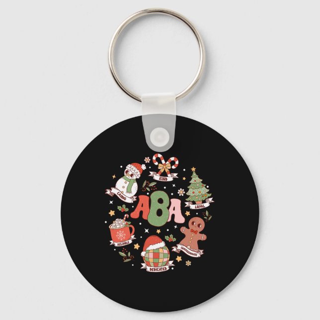 Applied Behaviour Analyst Teacher Xmas School Psyc Key Ring (Front)
