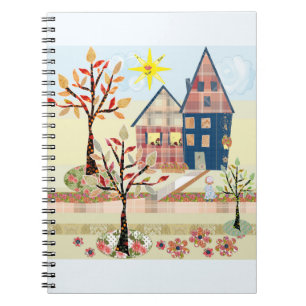 Applique, houses, village notebook