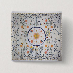 Applique quilt with Sun, Moon, Stars 15 Cm Square Badge