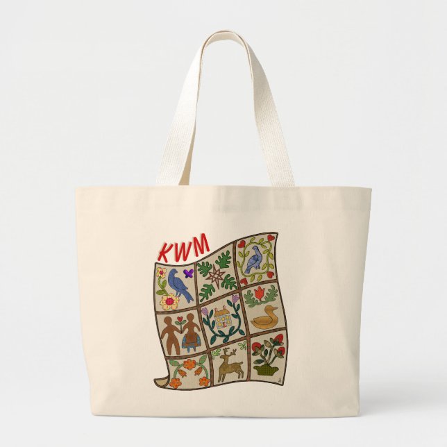 Applique Story Quilt - Personalised Large Tote Bag (Front)