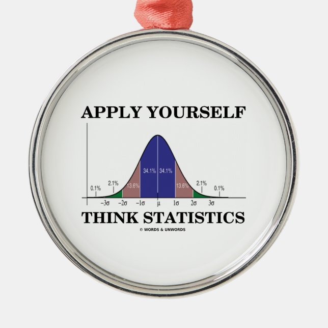 Apply Yourself Think Statistics (Bell Curve Metal Ornament (Front)