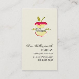 Appointment Apples Health  Nutrition Weight Loss Card