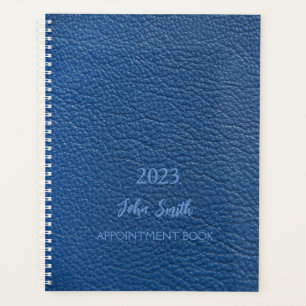 Appointment Book 2023, Blue Leather Pattern  Plann Planner