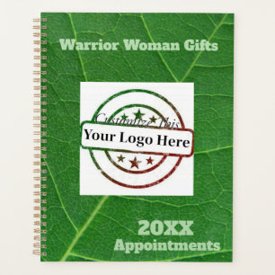 Appointment Book, customise Logo Green Leaf Planner