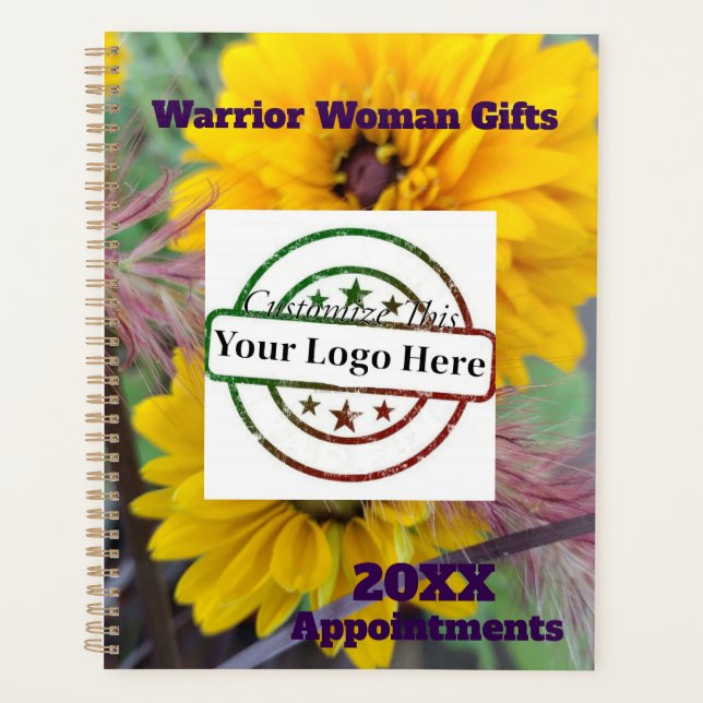 Appointment Book, customise Yellow Autumn Flowers Planner (Front)