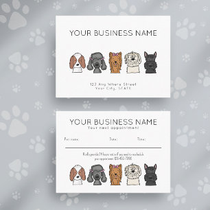 Appointment Card Cute Dog Breeds Simple White