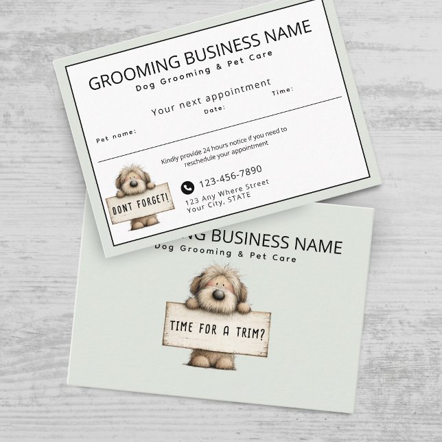 Appointment card Cute Scruffy Dog Grooming Service (Creator Uploaded)