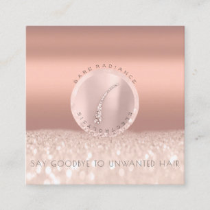 Appointment Card Electrolysis Rose Glitter Copper