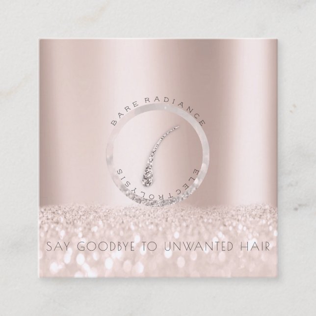 Appointment Card Electrolysis Rose Glitter Logo (Front)