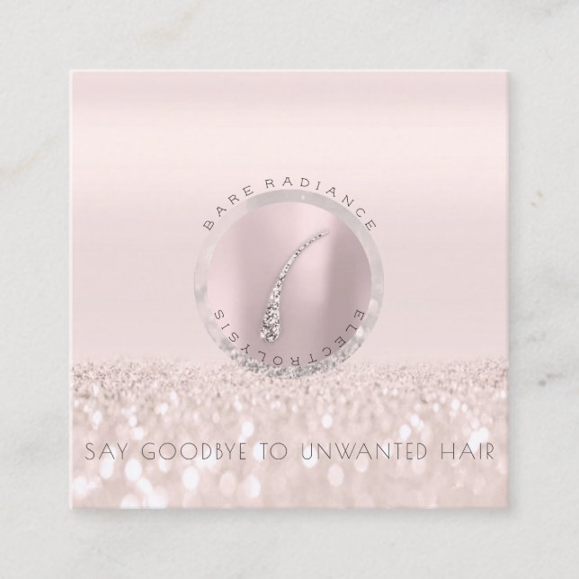 Appointment Card Electrolysis Rose Glitter Logo1 (Front)