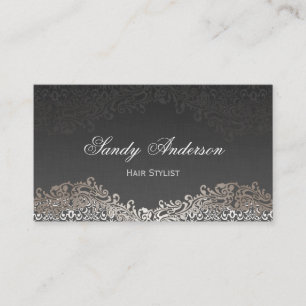 Appointment Card - Elegant Vintage Silver Damask