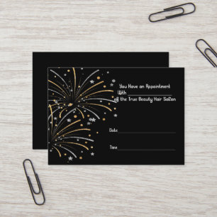 Appointment Card for Hair Salon in Black