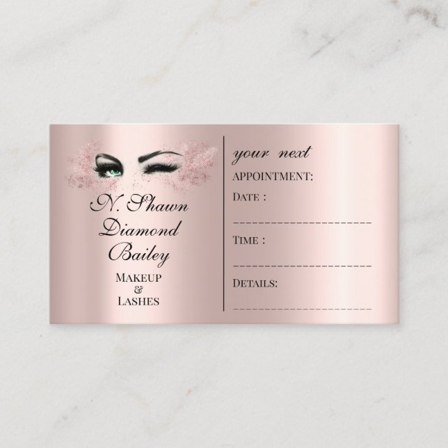 Appointment Card Makeup Artist Lashes Brows (Front)