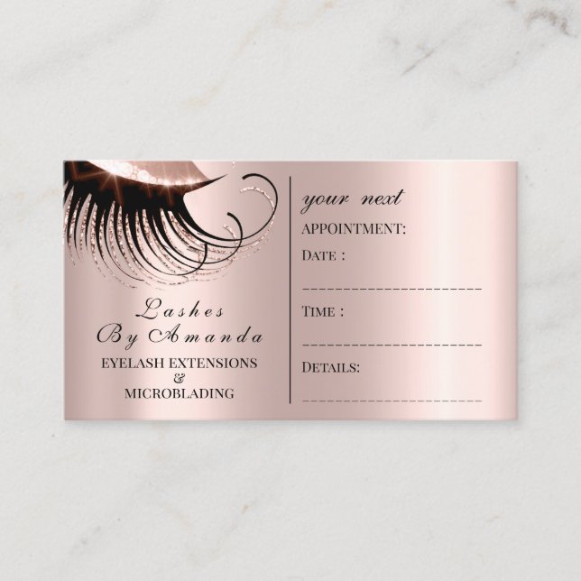 Appointment Card Makeup Artist Rose Lashes Lux (Front)