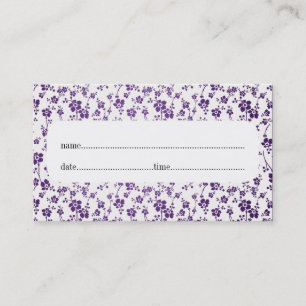 Appointment Card Salon Floral Purple
