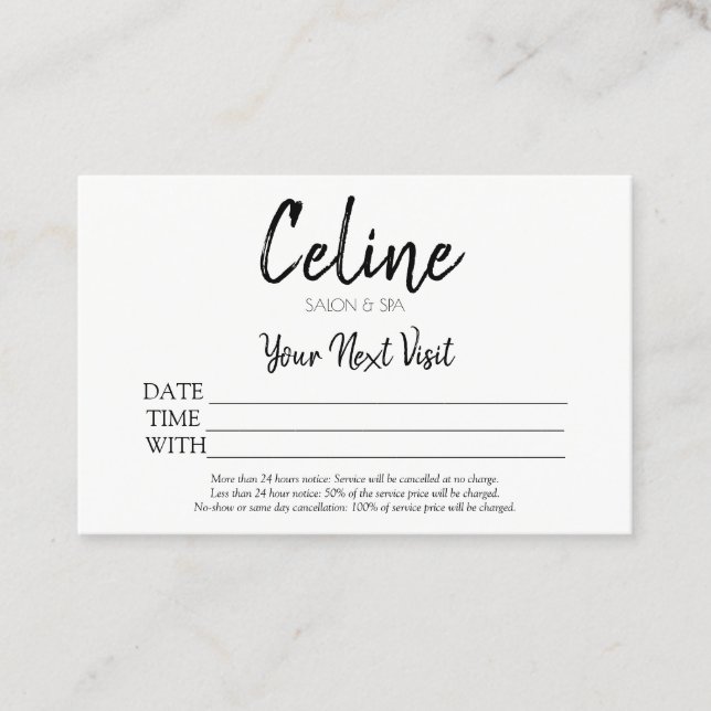 Appointment Card Salon & Spa (Front)