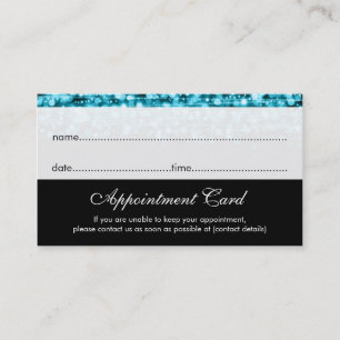 Appointment Card Turquoise Lights & Sparkles