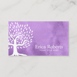Appointment Card   Vintage Tree Purple Watercolor