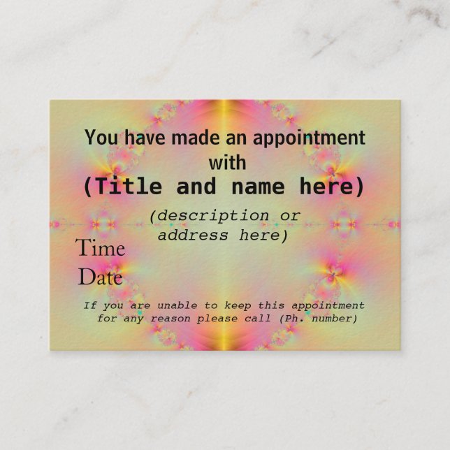 Appointment Cards (Front)