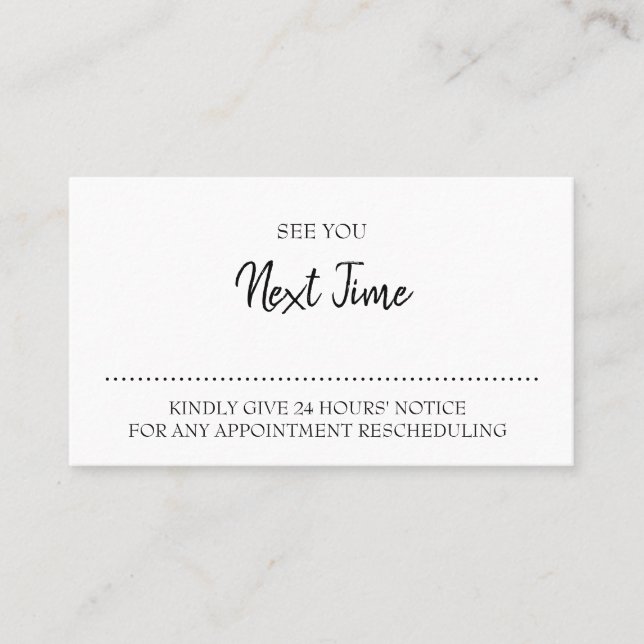Appointment Cards Minimalist Appointment Reminder (Front)