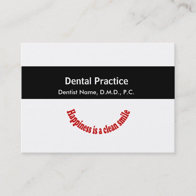Appointment Dentistry Medical Black Middle Band Card (Front)