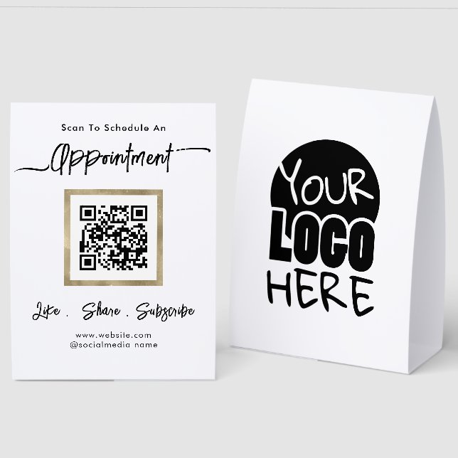 Appointment QR Code Point of Sale Table Tent Sign (Front/Back)