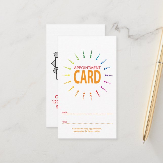 appointment rainbowBurst Card (Front/Back In Situ)