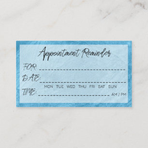 Appointment Reminder Blue Scratches Texture Business Card