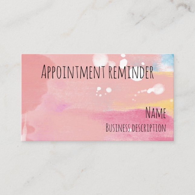 Appointment reminder business card (Front)