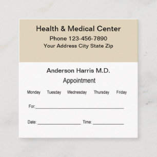 Appointment Reminder Card For A Doctor