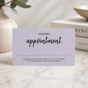 Appointment Reminder Card   Modern Minimal Lilac