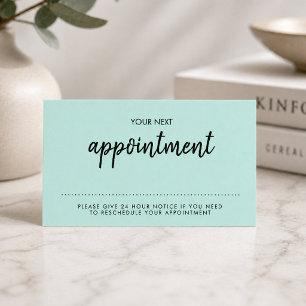 Appointment Reminder Card   Modern Minimal Mint
