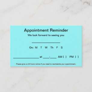 Appointment Reminder Cards (100 pack-Light Blue)