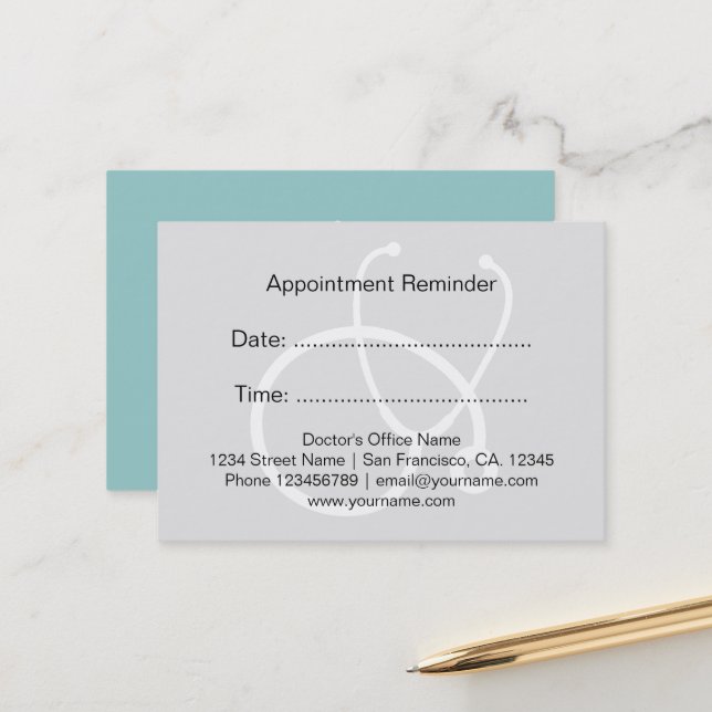 Appointment reminder cards for family doctor (Front/Back In Situ)