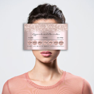Appointment Reminder Cards Makeup Lash Brows Rose