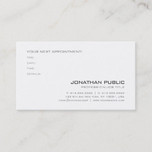 Appointment Reminder Clean Sophisticated Plain Card