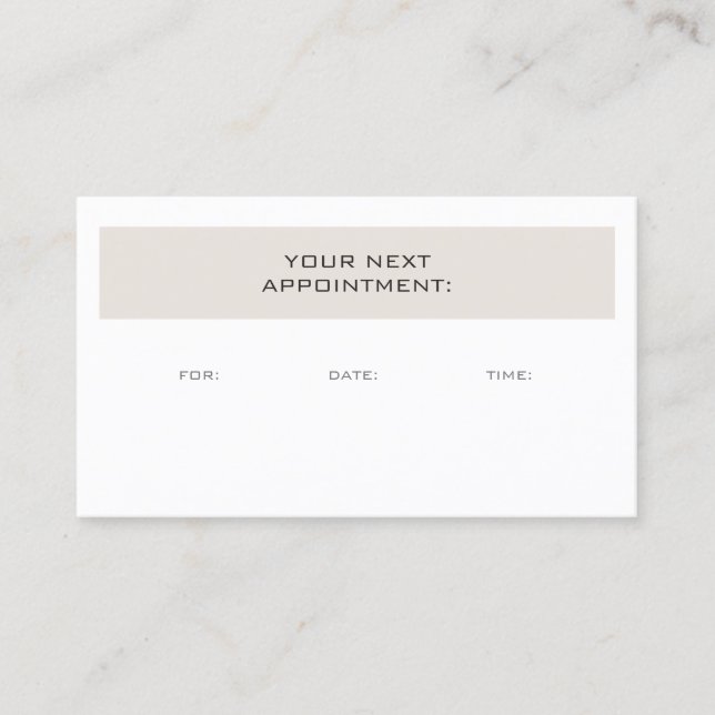 Appointment Reminder Creative Trendy Modern Plain Card (Front)