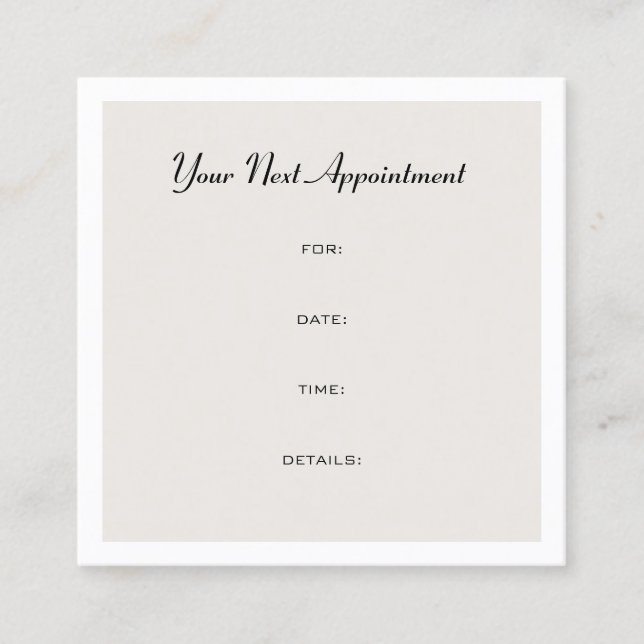 Appointment Reminder Elegant Design Plain Trendy (Front)
