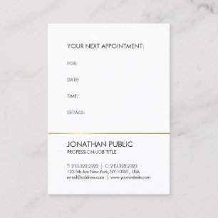 Appointment Reminder Gold Elegant Plain Trendy Card