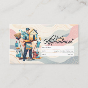 Appointment Reminder House Cleaning Housekeeping Business Card