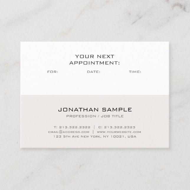 Appointment Reminder Modern Elegant Design Trendy (Front)