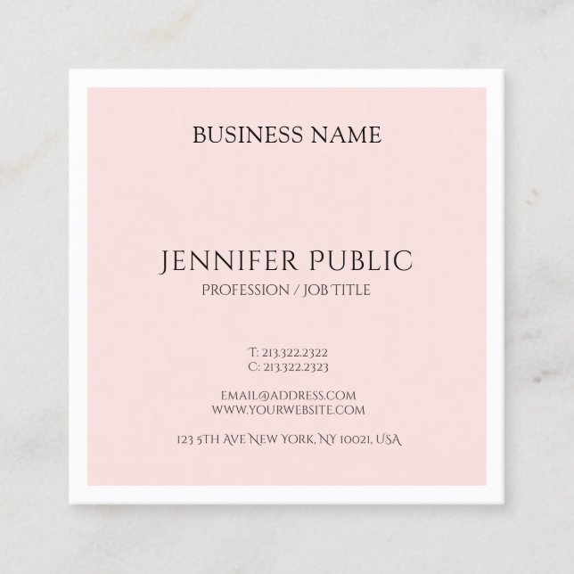 Appointment Reminder Salon Studio Trendy Plain Card (Front)