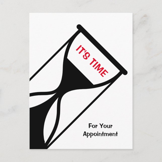 Appointment Reminder Simple and Generic Hourglass Postcard (Front)