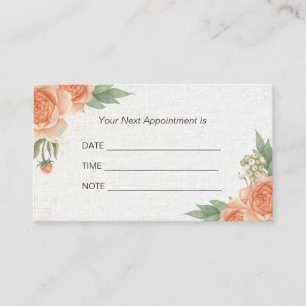 Appointment Reminder Vintage Floral Elegant Salon Card