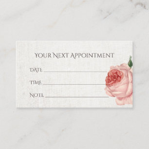 Appointment Reminder Vintage Floral Linen Card