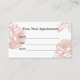 Appointment Reminder Vintage Rose Floral Salon Card