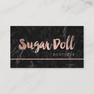 Appointment rose gold typography black marble card