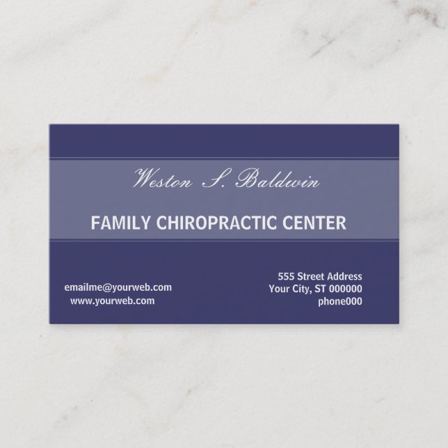 Appointment Simple Minimal Doctor Chiropractic Card (Front)